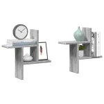 Rafturi de perete 2 buc. gri sonoma 38x12x38 cm lemn prelucrat GartenMobel Dekor