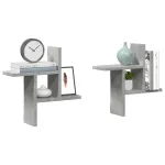 Rafturi perete, 2 buc., gri beton, 38x12x38 cm, lemn prelucrat GartenMobel Dekor