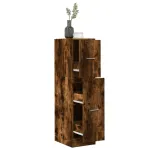 Dulap de farmacie stejar fumuriu, 30x41x118 cm, lemn prelucrat GartenMobel Dekor