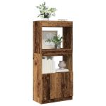 Dulap înalt, lemn vechi, 63x33x140 cm, lemn prelucrat GartenMobel Dekor