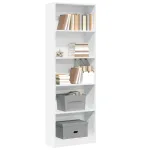 Bibliotecă, alb, 60x24x176 cm, lemn prelucrat GartenMobel Dekor