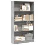 Bibliotecă, gri beton, 80x24x143 cm, lemn prelucrat GartenMobel Dekor