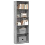 Bibliotecă, gri sonoma, 60x24x176 cm, lemn prelucrat GartenMobel Dekor