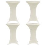 Husă de masă cu picior, 4 buc., crem, Ø80 cm elastic GartenMobel Dekor