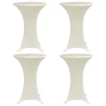 Husă de masă cu picior, 4 buc., crem, Ø80 cm elastic GartenMobel Dekor