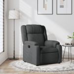 Fotoliu rabatabil, gri închis, material textil GartenMobel Dekor