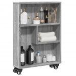 Cărucior depozitare îngust gri sonoma 48x13x68cm lemn prelucrat GartenMobel Dekor