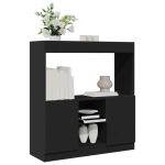 Dulap înalt, negru, 92x33x100 cm, lemn prelucrat GartenMobel Dekor