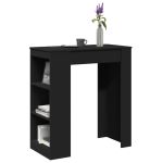 Masă de bar cu rafturi, negru, 95x47x103,5 cm, lemn prelucrat GartenMobel Dekor