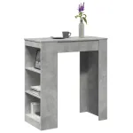Masă de bar cu rafturi gri beton 95x47x103,5 cm lemn prelucrat GartenMobel Dekor