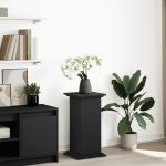 Suport prezentare cu depozitare negru 31x30x60cm lemn prelucrat GartenMobel Dekor