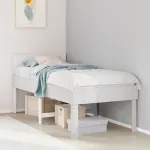 Cadru de pat fără saltea, alb, 90x200 cm, lemn masiv pin GartenMobel Dekor