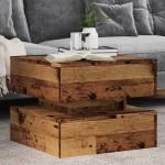 Măsuță de cafea cu lumini LED, lemn vechi, 50x50x40 cm GartenMobel Dekor