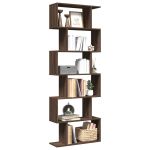 Bibliotecă/separator 6 niveluri stejar maro 70x24x193 cm lemn GartenMobel Dekor