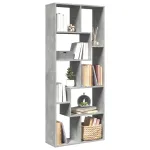 Bibliotecă/separator cameră gri beton 67x25x161,5 cm lemn GartenMobel Dekor