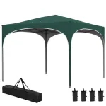 Pavilion pentru gradina/terasa, cadru metalic, material Oxford, cu tarusi, corzi ancorare, geanta, reglabil, verde, 2.95x2.95x2.55 m GartenVIP DiyLine