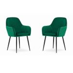 Set 2 scaune bucatarie/living,  Artool, Lugo, catifea, metal, verde si negru, 57.5x56.5x86.5 cm GartenVIP DiyLine