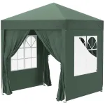 Pavilion pentru camping, cadru metalic, 4 pereti, pliabil, verde, 2x2x2.4 m GartenVIP DiyLine