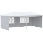 Pavilion pentru gradina/comercial, cadru metalic, 4 pereti, pliabil, alb, 5.85x2.95x2.55 m GartenVIP DiyLine