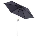 Umbrela gradina/terasa, stalp aluminiu, cu inclinatie, manivela, gri inchis, 270 cm GartenVIP DiyLine