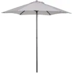 Umbrela gradina/balcon/terasa, semirotunda, cu manivela, stalp aluminiu, gri, 196 cm GartenVIP DiyLine