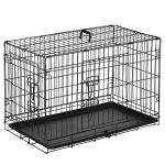 Cusca pentru animale de companie, otel, ABS, pliabila, cu 2 intrari, negru, marimea S, 76x46x52 cm GartenVIP DiyLine