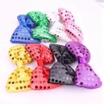 Papion luminos led rgb, accesoriu party, cu paiete, 3 moduri iluminare, material textil culoare galben MultiMark GlobalProd