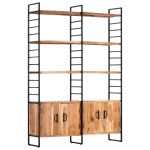 Bibliotecă cu 4 rafturi, 124x30x180 cm, lemn masiv de acacia GartenMobel Dekor