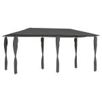 Pavilion cu huse pentru stâlpi, antracit, 3x6x2,6 m, 160 g/m² GartenMobel Dekor