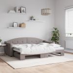 Pat de zi cu extensie, gri taupe, 80x200 cm, textil GartenMobel Dekor