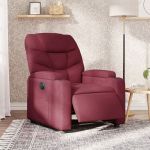 Fotoliu rabatabil electric, roșu vin, material textil GartenMobel Dekor