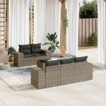 Set mobilier grădină cu perne, 6 piese, gri, poliratan GartenMobel Dekor