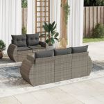 Set mobilier grădină cu perne, 6 piese, gri, poliratan GartenMobel Dekor
