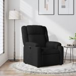 Fotoliu rabatabil, negru, material textil GartenMobel Dekor