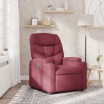 Fotoliu rabatabil, roșu vin, material textil GartenMobel Dekor