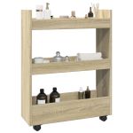 Cărucior depozitare îngust, 3 niveluri stejar sonoma lemn GartenMobel Dekor