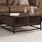 Măsuță cafea stejar maro 60,5x60,5x30 cm lemn prelucrat/metal GartenMobel Dekor