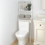 Raft de toaletă, alb, 63,5x32x179 cm, lemn masiv de pin GartenMobel Dekor