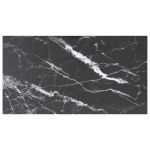 Blat masă negru 120x65 cm 8mm sticlă securizată design marmură GartenMobel Dekor