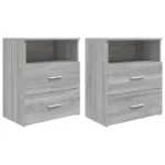 Noptiere, 2 buc., gri sonoma, 50x32x60 cm GartenMobel Dekor