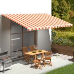 Pânză de rezervă copertină, galben și portocaliu, 5x3 m GartenMobel Dekor
