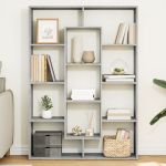 Bibliotecă, gri beton, 102x29x143 cm, lemn prelucrat GartenMobel Dekor