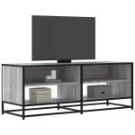Dulap TV, gri sonoma, 120,5x40x46 cm, lemn prelucrat și metal GartenMobel Dekor