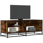 Dulap TV stejar fumuriu, 120,5x40x46 cm lemn prelucrat și metal GartenMobel Dekor