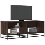 Dulap TV stejar maro, 120,5x40x46 cm, lemn prelucrat și metal GartenMobel Dekor