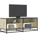 Dulap TV stejar sonoma, 120,5x40x46 cm, lemn prelucrat și metal GartenMobel Dekor