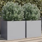 Jardiniere, 2 buc., argintiu, 32x30x29 cm, oțel galvanizat GartenMobel Dekor