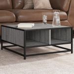 Măsuță de cafea gri sonoma 60,5x60,5x30 cm lemn prelucrat/metal GartenMobel Dekor