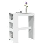 Masă de bar cu rafturi, alb, 90x40x103,5 cm, lemn prelucrat GartenMobel Dekor