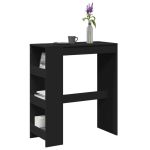 Masă de bar cu rafturi, negru, 90x40x103,5 cm, lemn prelucrat GartenMobel Dekor